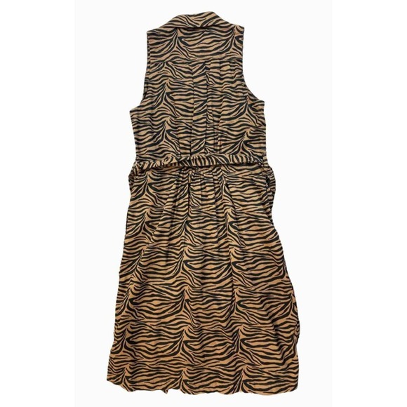 ANTHROPOLOGIE NWT! MAEVE GEMINI TIGER PRINT SHIRT BROWN/BLACK DRESS SIZE 2 - Picture 2 of 5